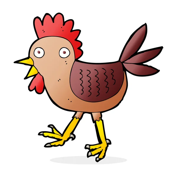 Funny cartoon chicken — Stock Vector