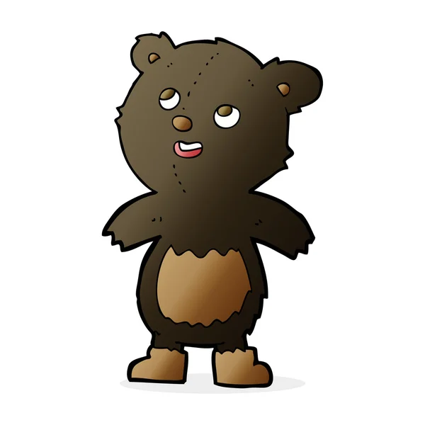 Cartone animato orso nero — Vettoriale Stock