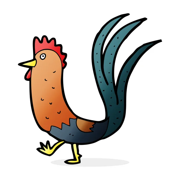 Ilustración de dibujos animados de gallo — Vector de stock