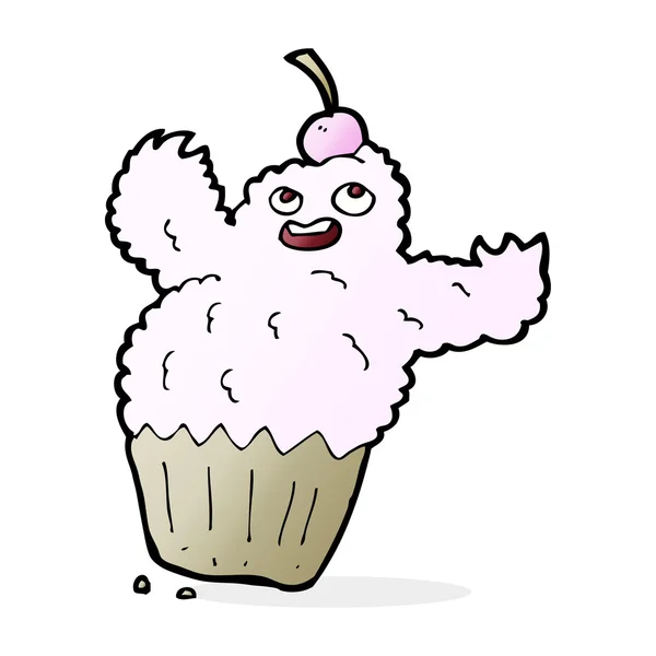 Cartoon cupcake monster — Stock Vector