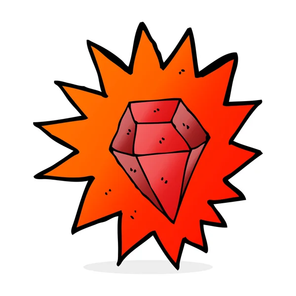 Cartoon enorme ruby — Stockvector