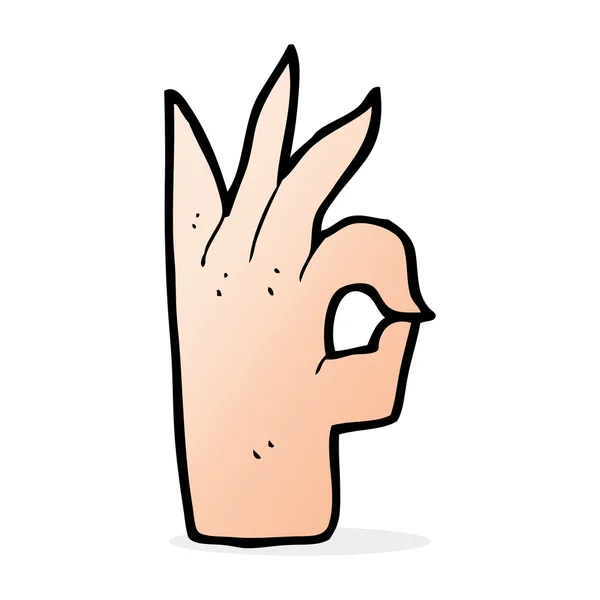 Dibujos animados gesto de la mano bien — Vector de stock