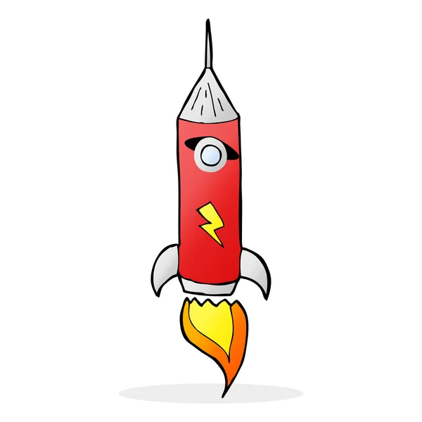 Cartoon illustration of space rocket — Stock Vector