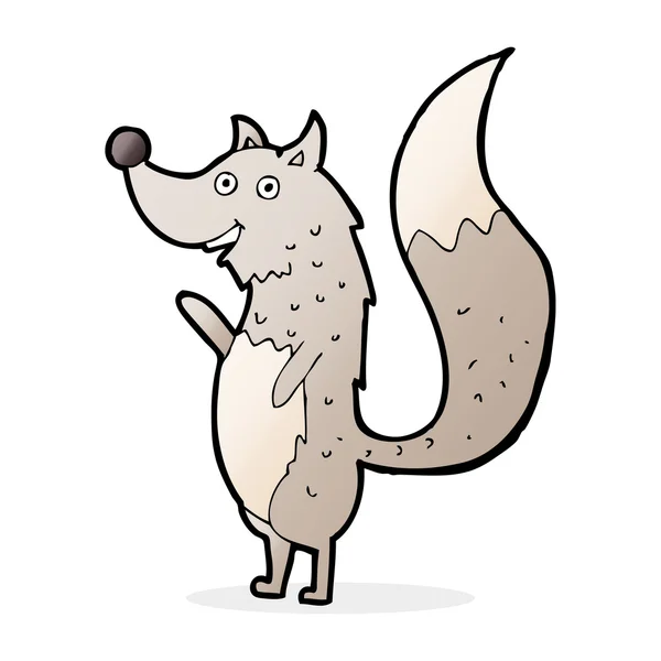 Cartoon wuivende wolf — Stockvector