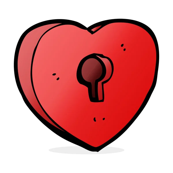 Cartoon heart with keyhole — Stock Vector