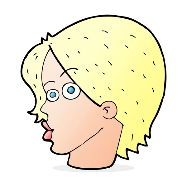Tecknade kvinnliga ansikte — Stock vektor
