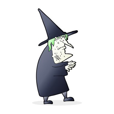 Çizgi film çirkin yaşlı cadı