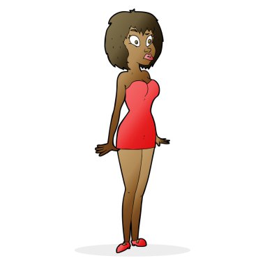 içinde kısa çizgi film şaşırmış kadın