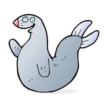 karikatür mutlu mühür