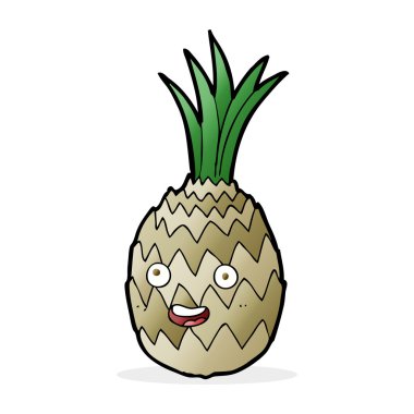 karikatür mutlu ananas