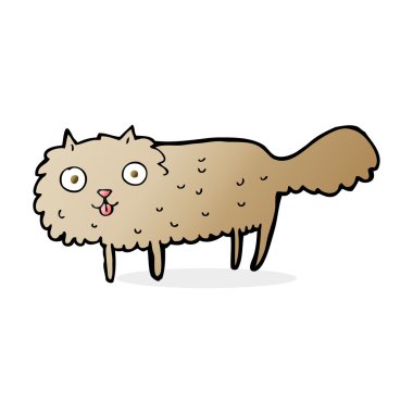 karikatür tüylü kedi