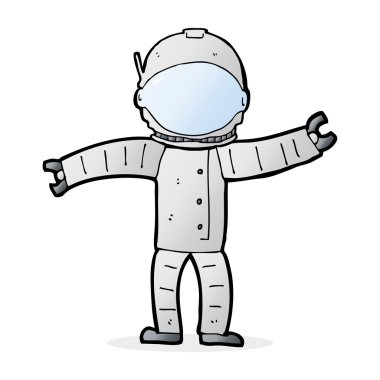 astronot karikatür çizimi