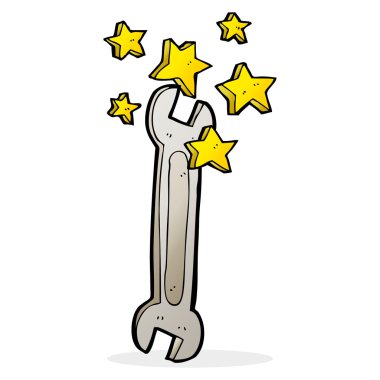 somun anahtarı karikatür çizimi