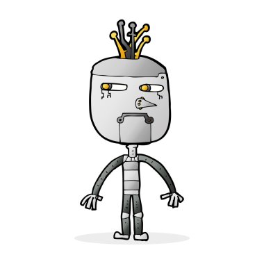 komik karikatür robot