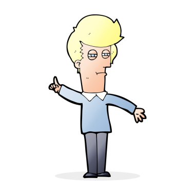 Çizgi filmci gözlerini kısıyor.