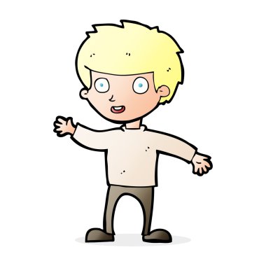 karikatür mutlu çocuk