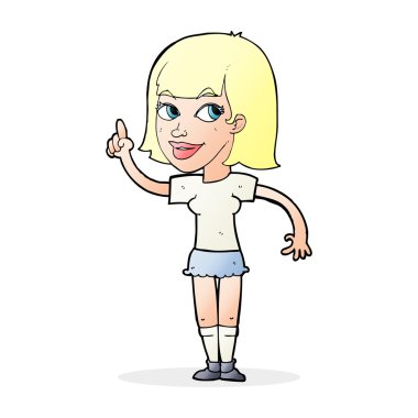 Çizgi film fikri olan güzel bir kız.