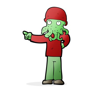 Çizgi film uzaylı canavar adam