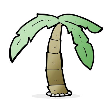 karikatür palmiye ağacı
