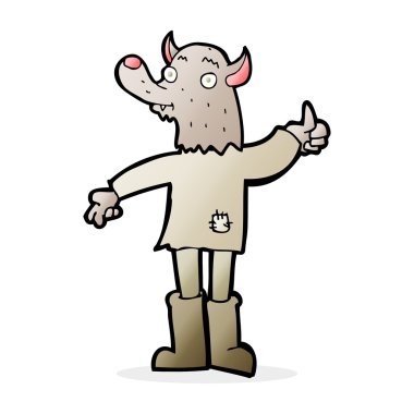 karikatür komik kurt adam