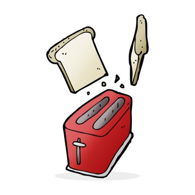 Çizgi film tost makinesi ekmek tükürüyor.