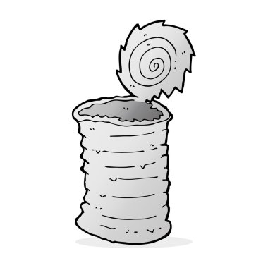 karikatür eski teneke kutu 