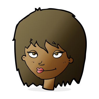 gülümseyen kadın karikatür