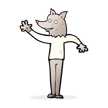 karikatür sallayarak kurt adam