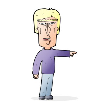 karikatür işaret eden adam