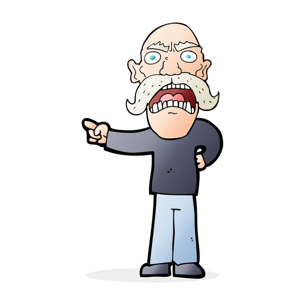 Cartoon angry old man — Stock Vector