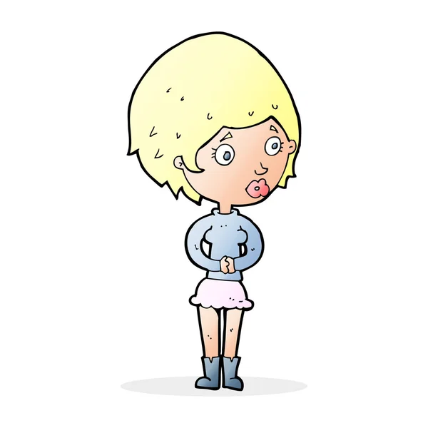 Cartoon betrokken vrouw — Stockvector