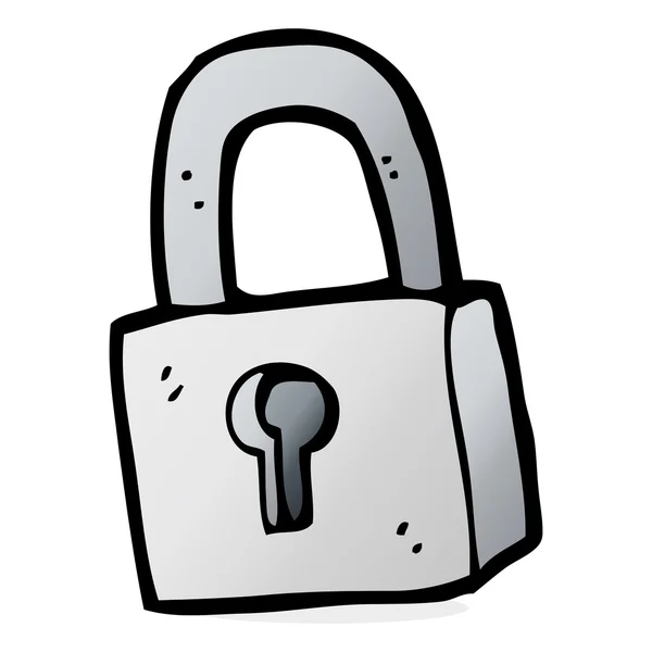 Cartoon illustration of padlock — Stock Vector