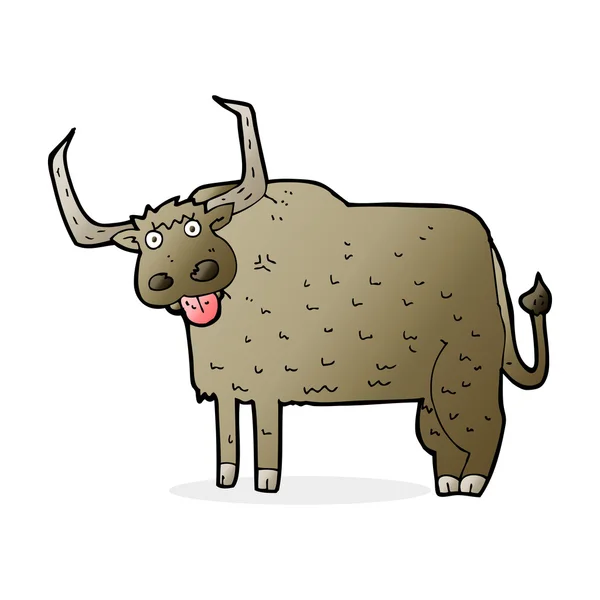 Kreslený chlupatý kráva — Stockový vektor