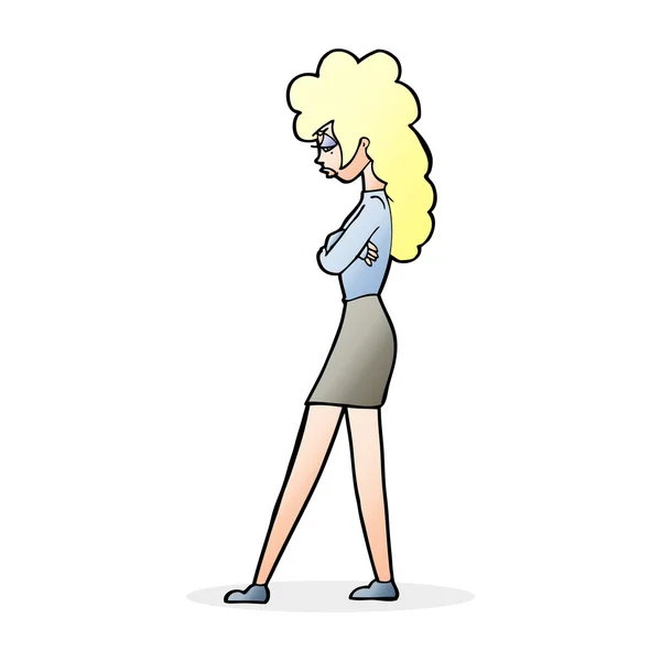 Ενοχλημένος γυναίκα κινουμένων σχεδίων — Διανυσματικό Αρχείο