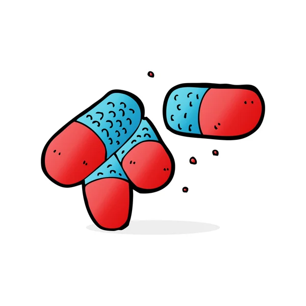 Cartoon-Illustration von Schmerzmitteln — Stockvektor