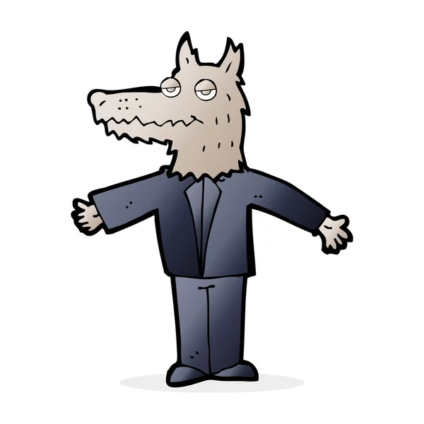 狼の漫画イラスト — ストックベクタ