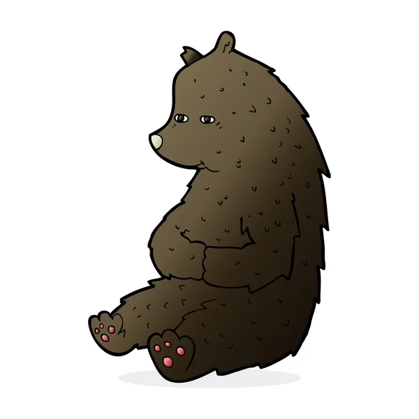 Lindo oso negro de dibujos animados — Archivo Imágenes Vectoriales