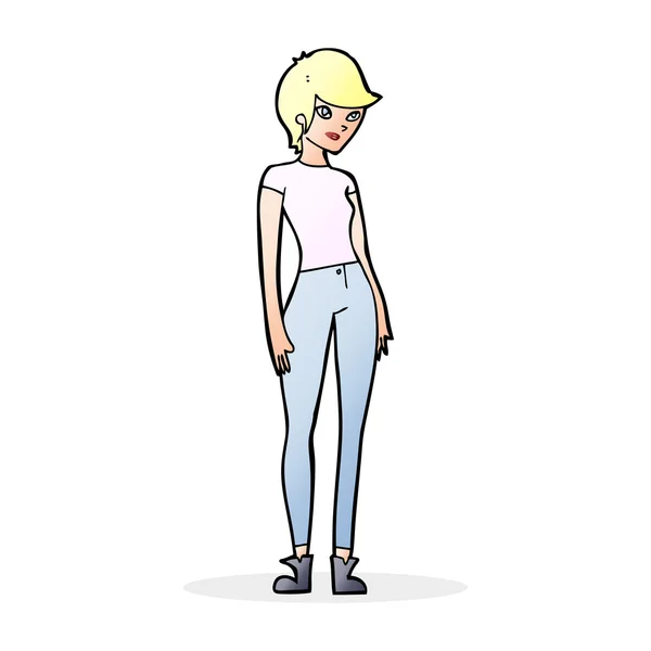 Cartoon moderne aantrekkelijke vrouw — Stockvector