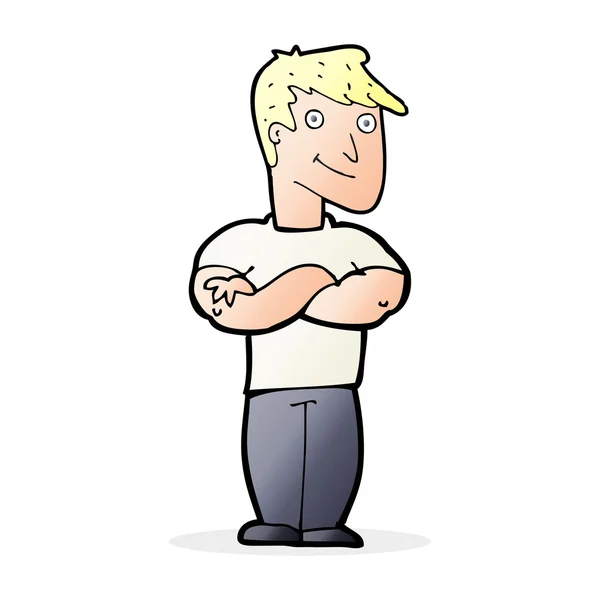 Cartoon gespierde man — Stockvector