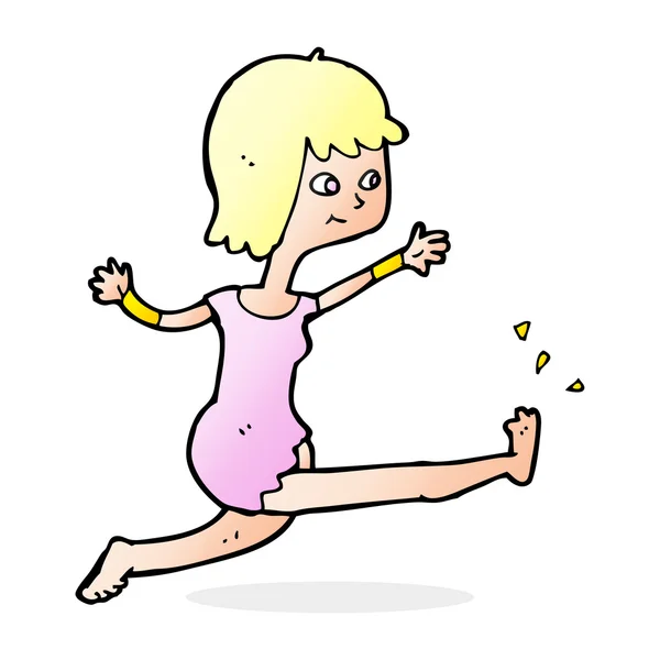 漫画幸せな女を蹴る — ストックベクタ