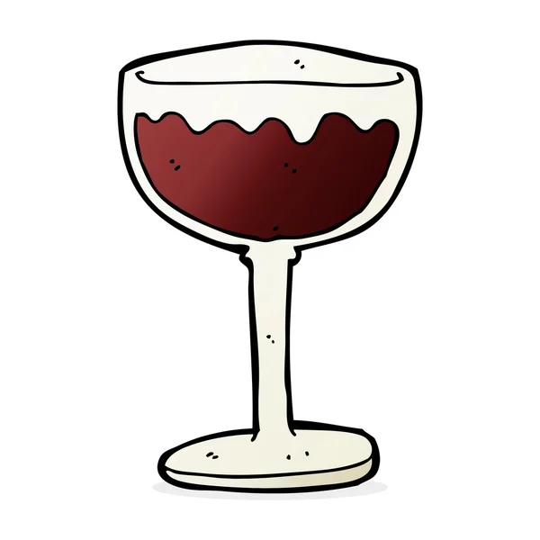 Cartoon glas rode wijn — Stockvector