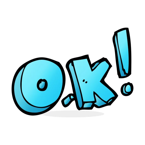 Desenho animado símbolo OK — Vetor de Stock