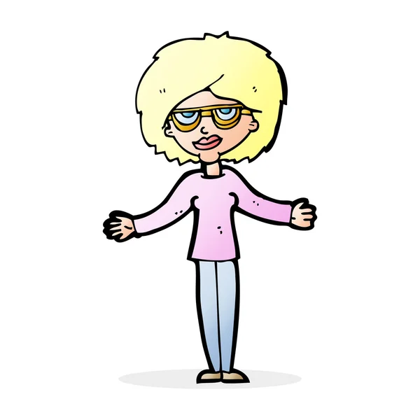 Cartoon-Frau mit Brille — Stockvektor