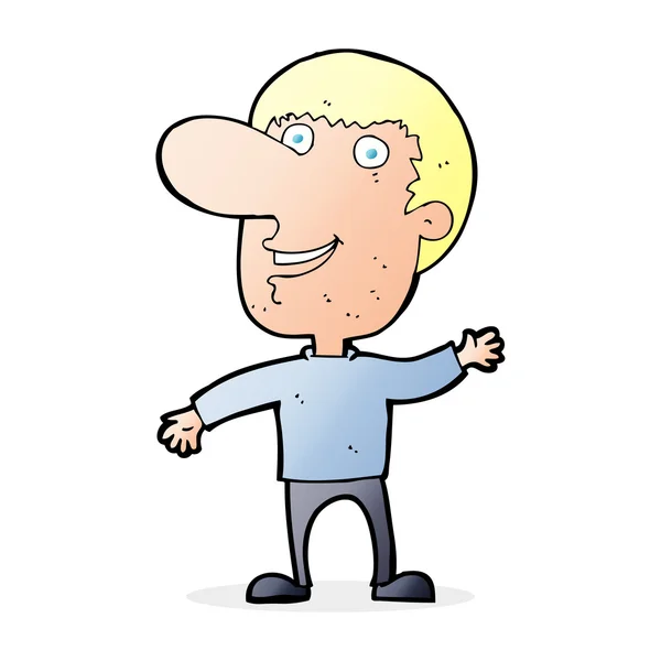 Cartoon waving man — Stock Vector