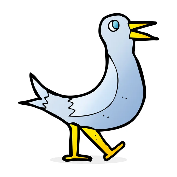 鳥を歩く漫画 — ストックベクタ