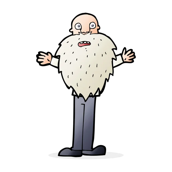 Мультяшный бородатый старик — стоковый вектор