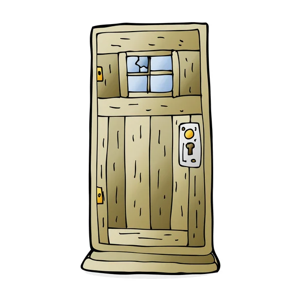 漫画古い木のドア — ストックベクタ