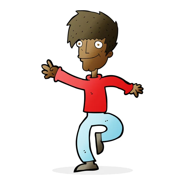 Cartoon gelukkig man dansen — Stockvector