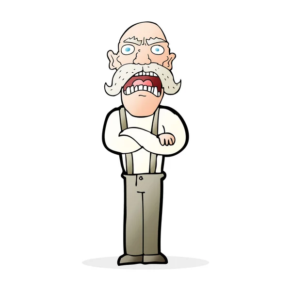 Cartoon shocked old man — Stock Vector