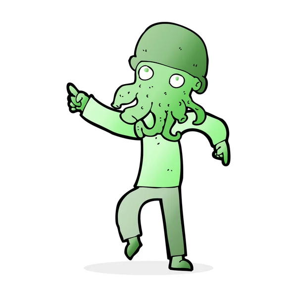 Dessin animé alien homme danse — Image vectorielle